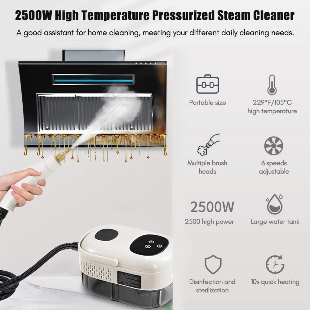 2500W High Pressure High Temperature Household Intelligent Steam Cleaner Air Conditioner Kitchen Car Steam Cleaner 220V/110V