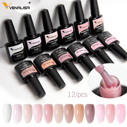 Venalisa Nail Gel Polish Kit Christmas Gift Winter Color Collection Semi Permanent New Learner Nude Pink Nail Varnish Set