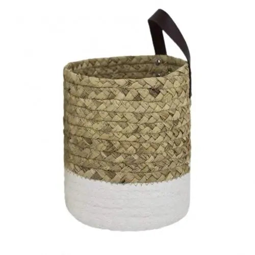 Household Foldable Woven Storage Basket Plant Wicker Hanging Baskets Garden Flower Vase Foldable Flower Pots Storage Basket