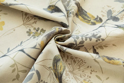 Custom Cotton and For Linen Curtains for Living Room Bedroom Printing Curtains Fabric Bird Branches Retro New Chinese Modern