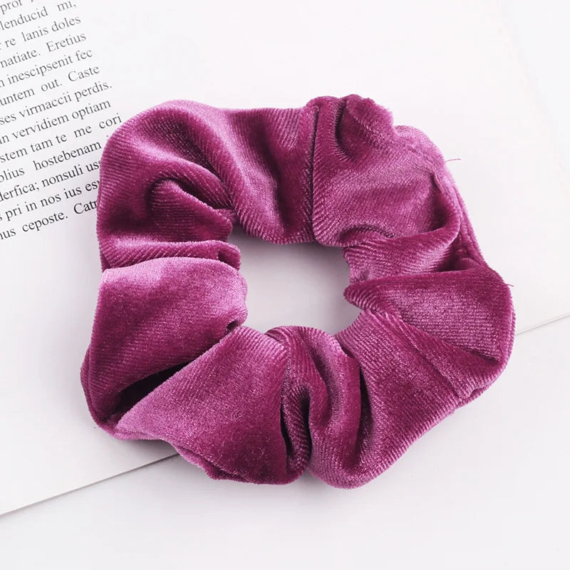 New 37Colors Korea Velvet Scrunchie Elastic Hair Bands Solid Color Fashion Headband Ponytail Holder Hair Ties Hair Accessoires