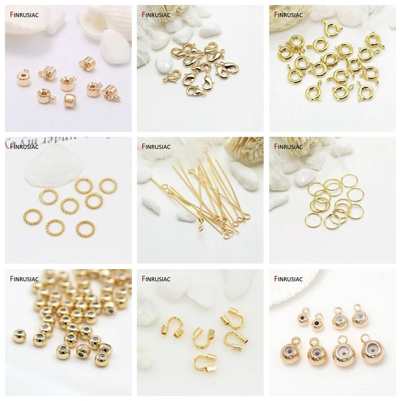 3mm/4mm Calotte Crimp Bead Tip Knot Cover End Caps For Jewelry 14K Gold Plated Connector Clip Clasp Jewellery Making Supplies