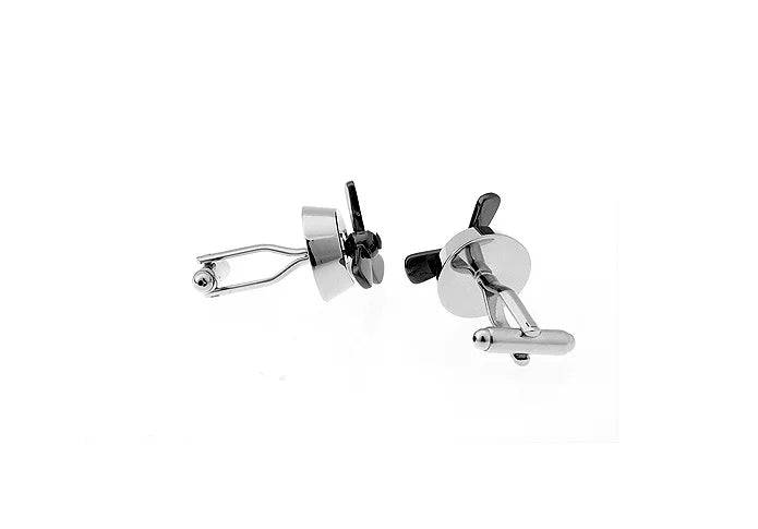 Men's Rotatable Propeller Cufflinks Quality Brass Material Gunblack Color Airplane Design Cuff Links Wholesale & Retail