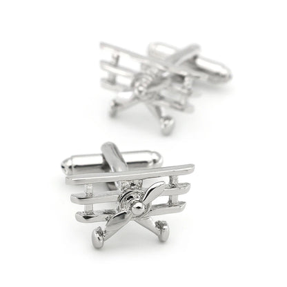 Men's Rotatable Propeller Cufflinks Quality Brass Material Gunblack Color Airplane Design Cuff Links Wholesale & Retail