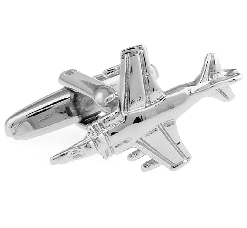 Men's Rotatable Propeller Cufflinks Quality Brass Material Gunblack Color Airplane Design Cuff Links Wholesale & Retail