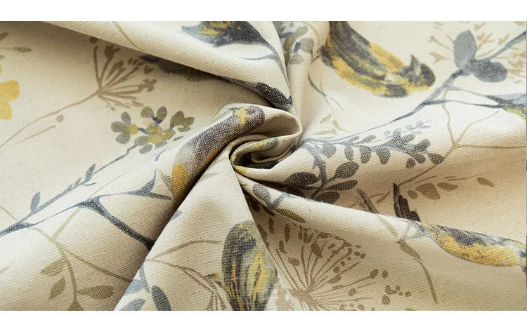 Custom Cotton and For Linen Curtains for Living Room Bedroom Printing Curtains Fabric Bird Branches Retro New Chinese Modern