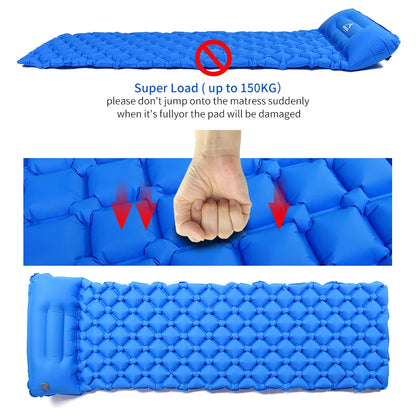 Widesea Camping Sleeping Pad Inflatable Air Mattresses Outdoor Mat Furniture Bed Ultralight Cushion Pillow Hiking Trekking