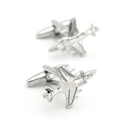 Men's Rotatable Propeller Cufflinks Quality Brass Material Gunblack Color Airplane Design Cuff Links Wholesale & Retail