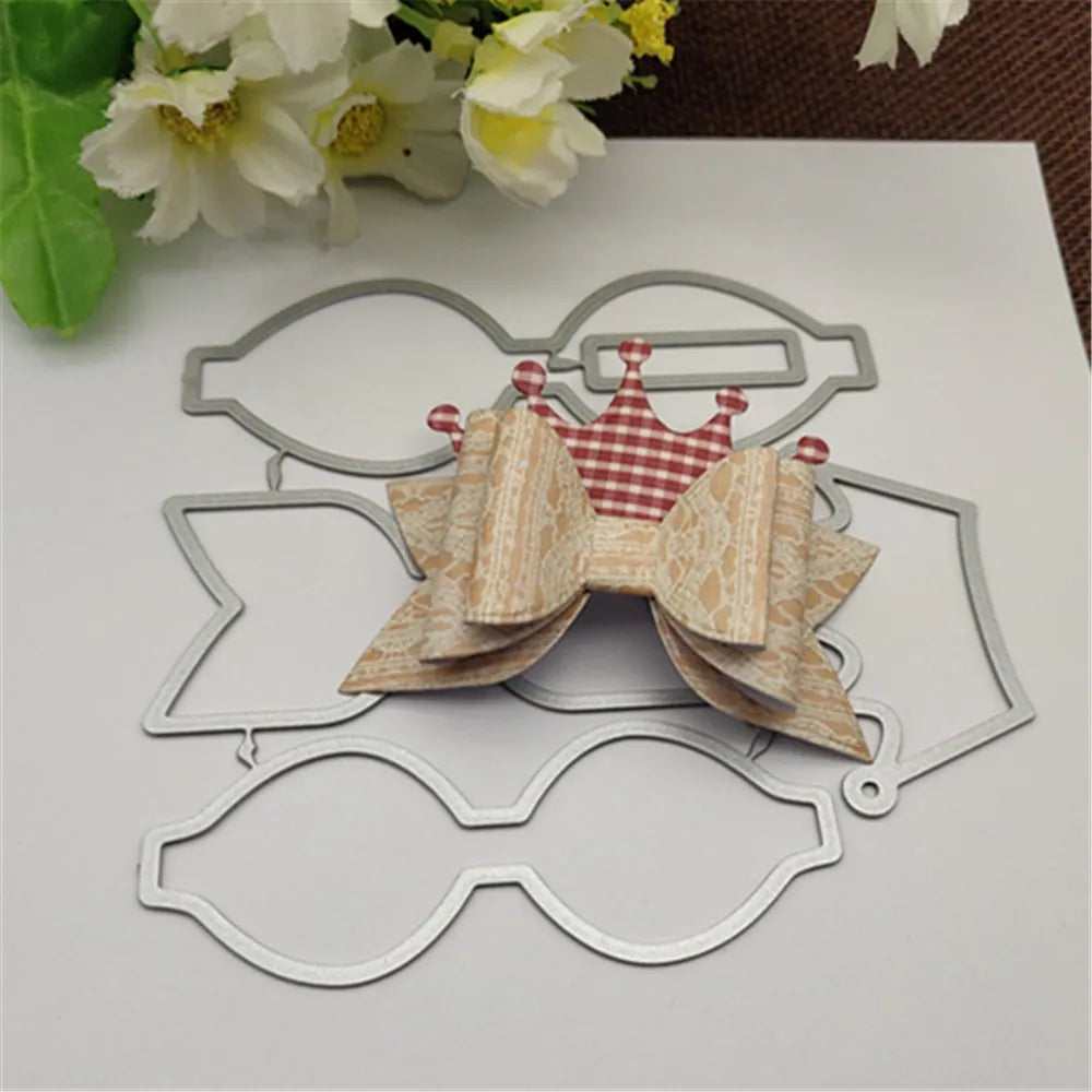 Bow Crown Bowknot Metal stencil mold Cutting Dies decoration scrapbook die cuts Album Paper Craft Embossing DIY Card Crafts