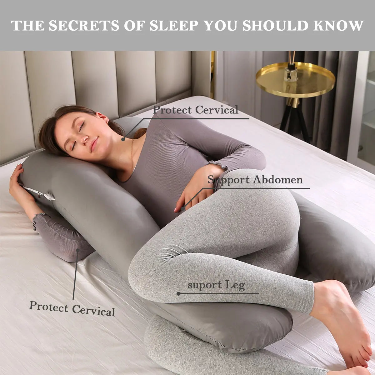 Pregnancy Pillow Bedding Full Body Pillow for Pregnant Women Comfortable U-Shape Cushion Long Side Sleeping Maternity Pillows