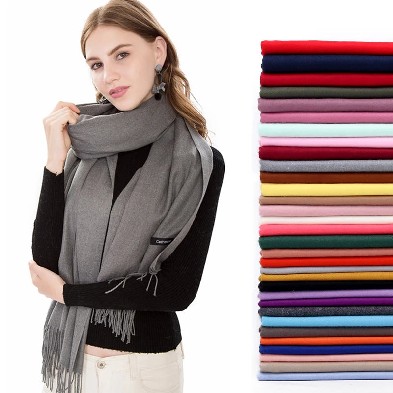 Women's Scarf Pashmina Shawls and Wraps for Evening Dresses Travel Office Winter Wedding Cashmere Feel Large Scarves