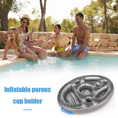 Summer Party Bucket Cup Holder Inflatable Pool Float Beer Drinking Cooler Table Bar Tray Beach Swimming Ring Accessories