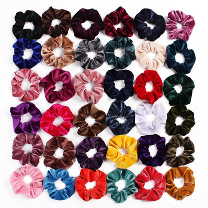 New 37Colors Korea Velvet Scrunchie Elastic Hair Bands Solid Color Fashion Headband Ponytail Holder Hair Ties Hair Accessoires