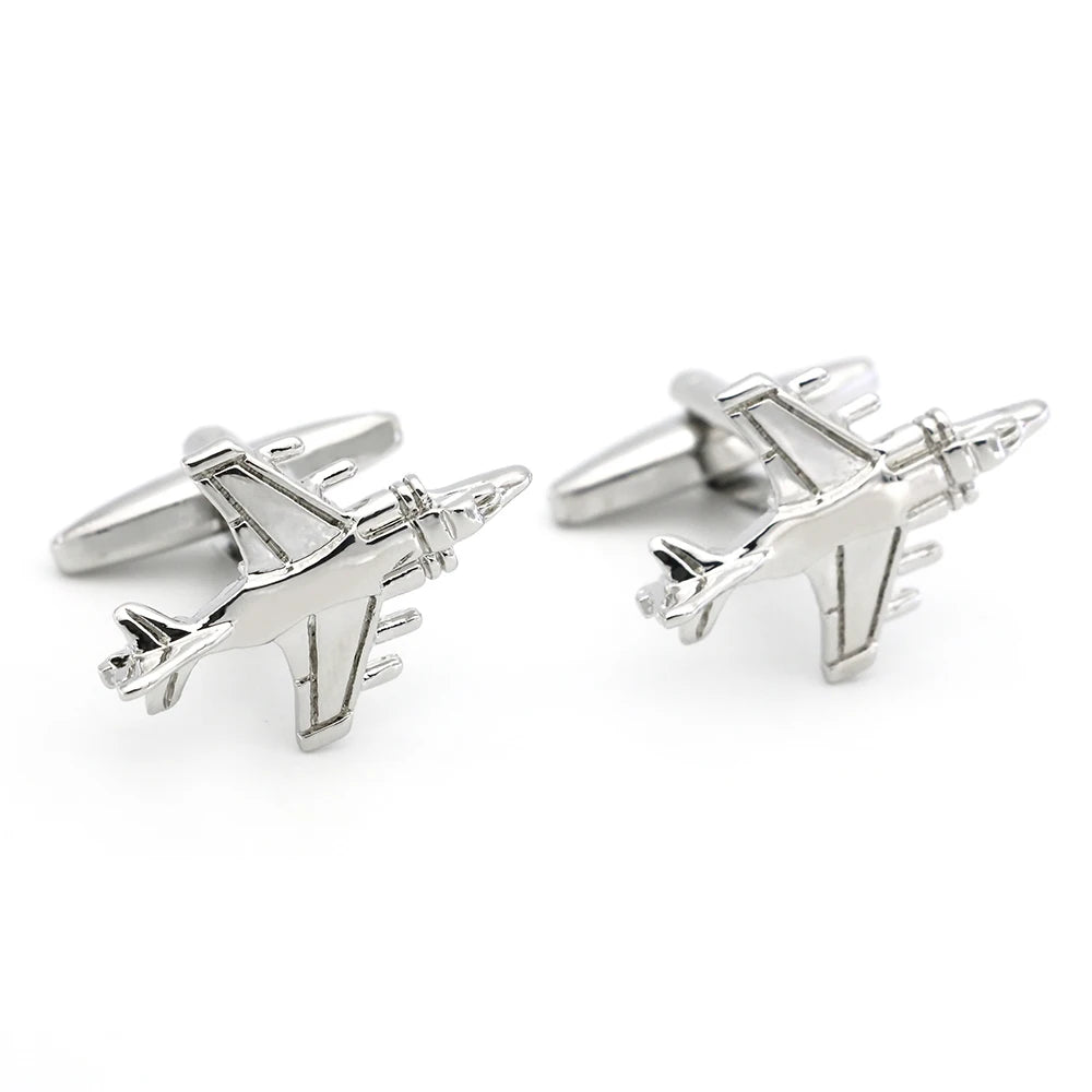 Men's Rotatable Propeller Cufflinks Quality Brass Material Gunblack Color Airplane Design Cuff Links Wholesale & Retail