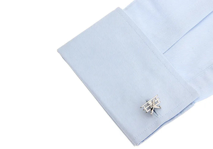 Men's Rotatable Propeller Cufflinks Quality Brass Material Gunblack Color Airplane Design Cuff Links Wholesale & Retail