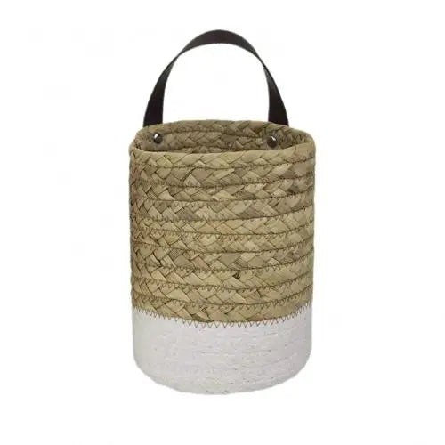 Household Foldable Woven Storage Basket Plant Wicker Hanging Baskets Garden Flower Vase Foldable Flower Pots Storage Basket