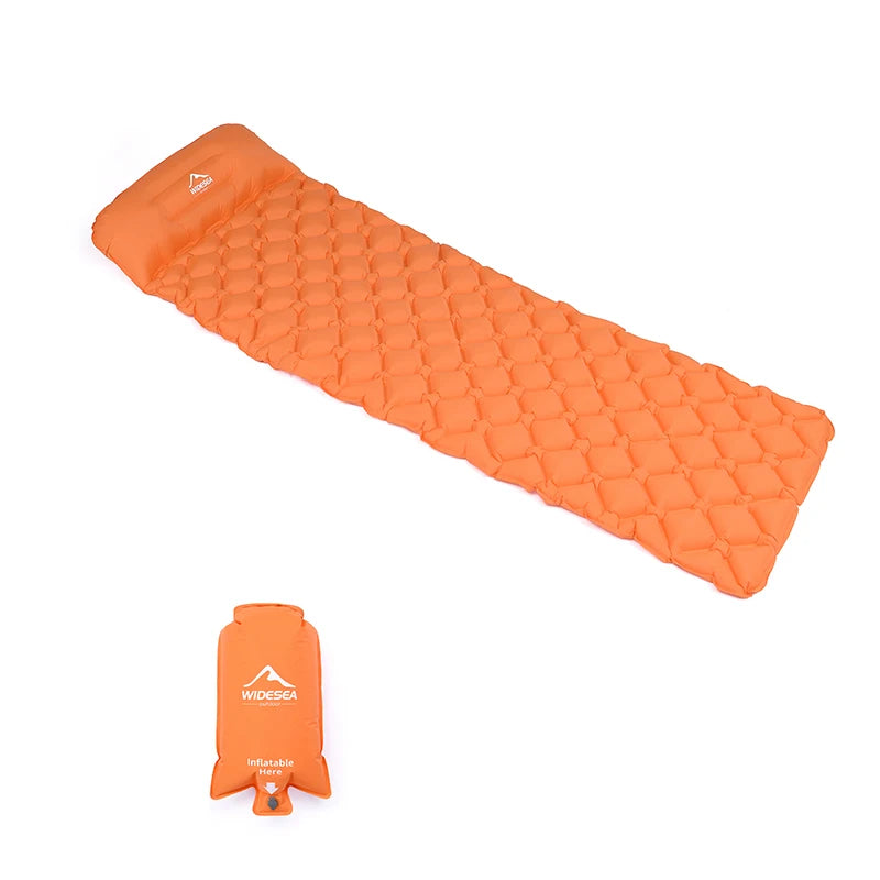 Widesea Camping Sleeping Pad Inflatable Air Mattresses Outdoor Mat Furniture Bed Ultralight Cushion Pillow Hiking Trekking