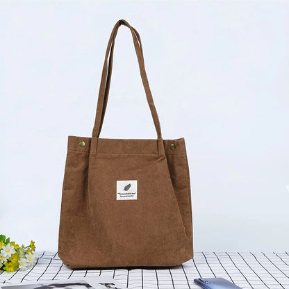 MARKROYAL Corduroy Tote Bag for Women Girls Kids Shoulder Bag with Inner Pocket For Work Travel And Shopping Dropshipping