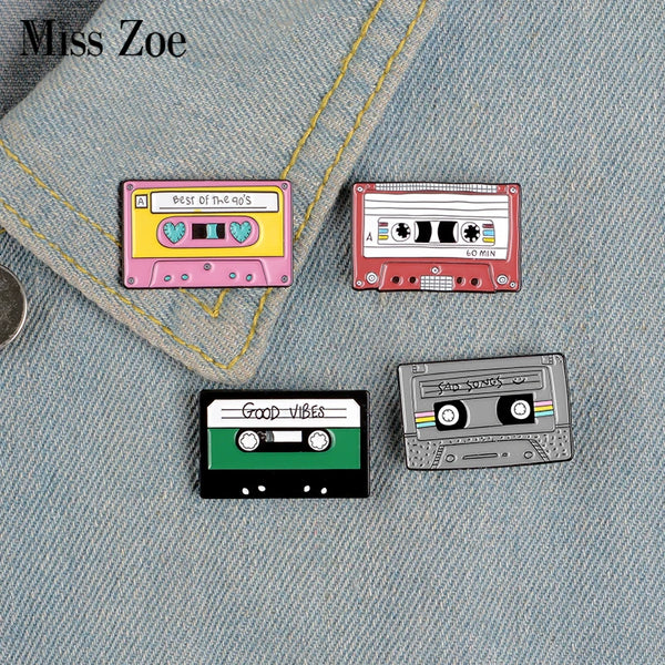 90's Music Tape Enamel Pin Vintage Nostalgic Best Song Brooches for Bag Clothes Lapel Pin Old-school Badge Jewelry Gift Friends