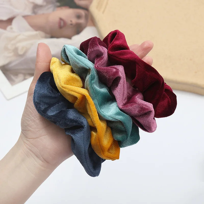 New 37Colors Korea Velvet Scrunchie Elastic Hair Bands Solid Color Fashion Headband Ponytail Holder Hair Ties Hair Accessoires