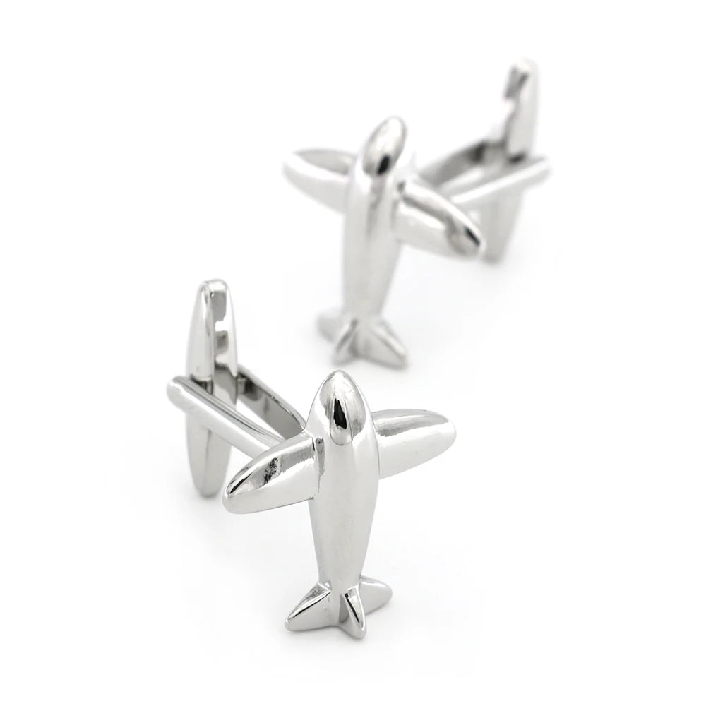 Men's Rotatable Propeller Cufflinks Quality Brass Material Gunblack Color Airplane Design Cuff Links Wholesale & Retail