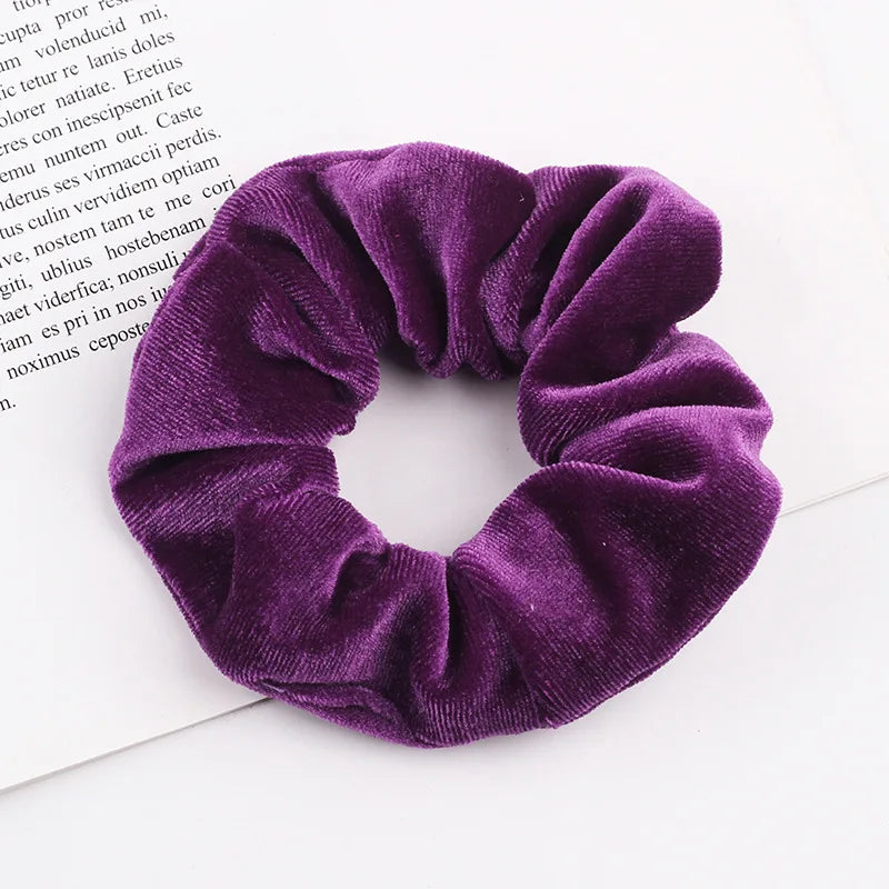 New 37Colors Korea Velvet Scrunchie Elastic Hair Bands Solid Color Fashion Headband Ponytail Holder Hair Ties Hair Accessoires