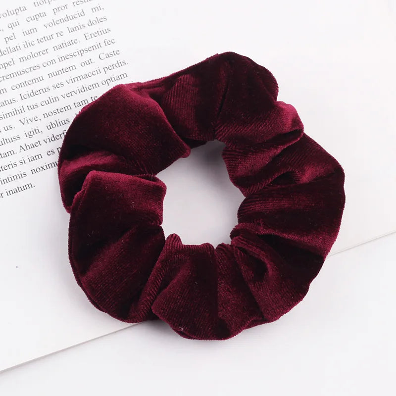 New 37Colors Korea Velvet Scrunchie Elastic Hair Bands Solid Color Fashion Headband Ponytail Holder Hair Ties Hair Accessoires