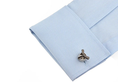 Men's Rotatable Propeller Cufflinks Quality Brass Material Gunblack Color Airplane Design Cuff Links Wholesale & Retail