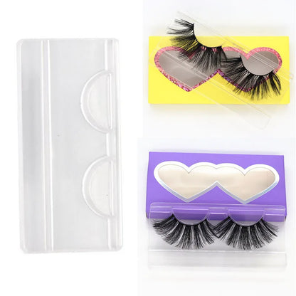 10/500pcs wholesale plastic clear lash tray mink lashes holder eyelash trays for eyelash packaging box package case bulk vendors