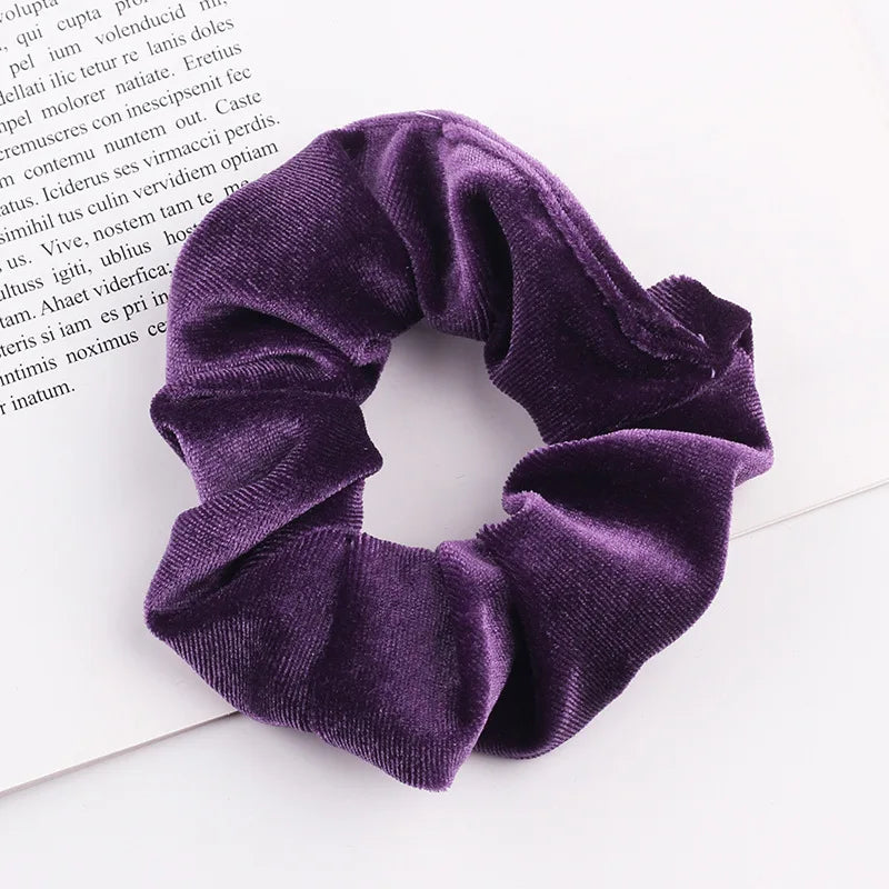 New 37Colors Korea Velvet Scrunchie Elastic Hair Bands Solid Color Fashion Headband Ponytail Holder Hair Ties Hair Accessoires