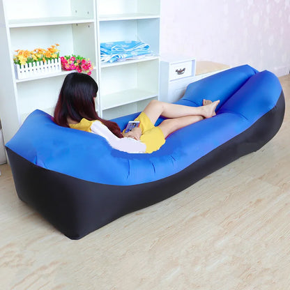 Air Lazy Inflatable Sofa Portable Outdoor Beach Air Sofa Sleeping Bag Bed Oxford Cloth 240x70cm