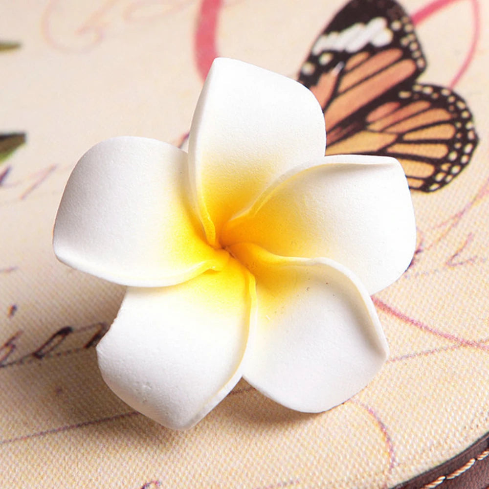 6Pcs Plumeria Flower Hair Clips for Women Girls Hairpins Egg Flower Barrette Hawaiian Wedding Party Bag Hat Accessories