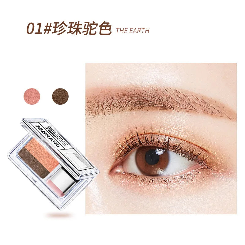 Double Color Eye Shadow Diamond Shimmer Eyeshadow Makeup Waterproof Mineral Powder Double-layer Glitter Eye Shadow