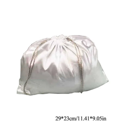 Large Silk Satin Drawstring Bag Hair Bag Wigs Makeup Jewelry Wedding Party Storage Dust Proof Packaging Bags Reusable Organizer