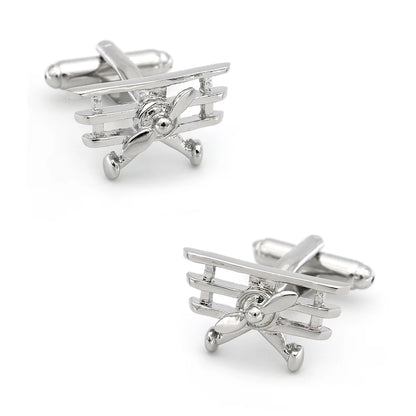 Men's Rotatable Propeller Cufflinks Quality Brass Material Gunblack Color Airplane Design Cuff Links Wholesale & Retail