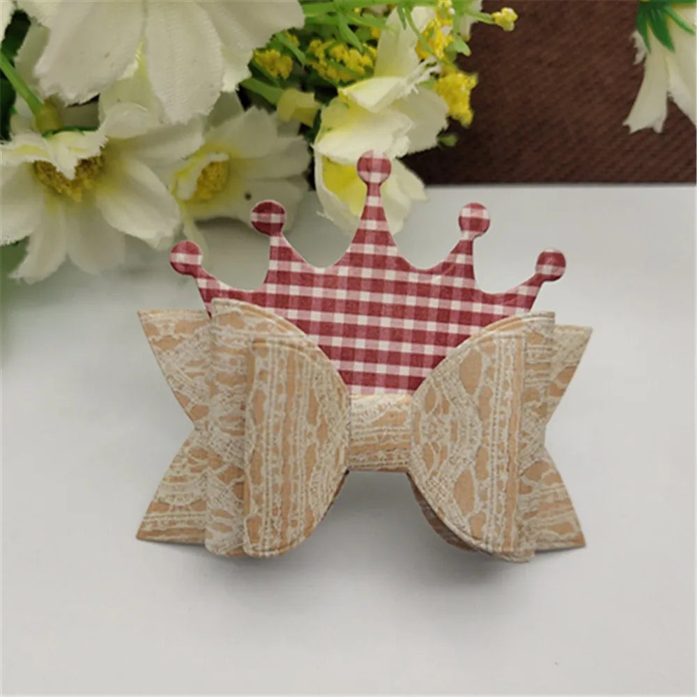 Bow Crown Bowknot Metal stencil mold Cutting Dies decoration scrapbook die cuts Album Paper Craft Embossing DIY Card Crafts