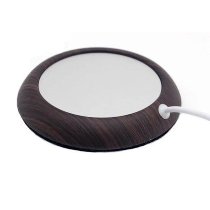 USB Warmer Mug Cup-Pad Gadget Wood Grain Milk Tea Drink USB Heater Tray Mug Pad Coaster Heating Office Gift