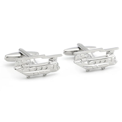 Men's Rotatable Propeller Cufflinks Quality Brass Material Gunblack Color Airplane Design Cuff Links Wholesale & Retail