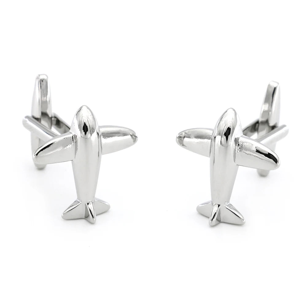 Men's Rotatable Propeller Cufflinks Quality Brass Material Gunblack Color Airplane Design Cuff Links Wholesale & Retail