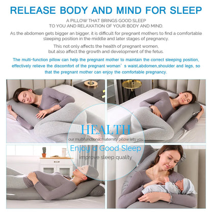 Pregnancy Pillow Bedding Full Body Pillow for Pregnant Women Comfortable U-Shape Cushion Long Side Sleeping Maternity Pillows