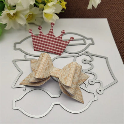 Bow Crown Bowknot Metal stencil mold Cutting Dies decoration scrapbook die cuts Album Paper Craft Embossing DIY Card Crafts