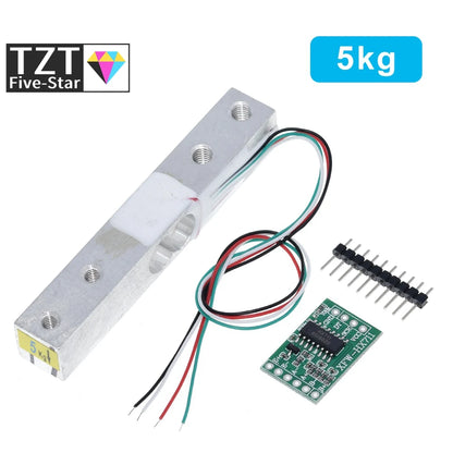 TZT  Digital Load Cell Weight Sensor 1KG  5KG  10KG  20KG Portable Electronic Kitchen Scale + HX711 Weighing Sensors Ad Module