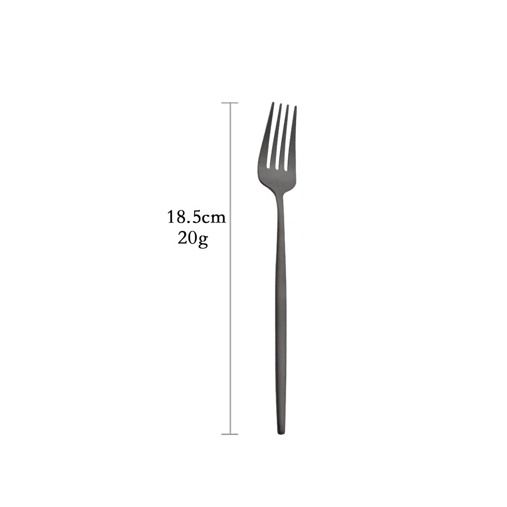 Dinnerware Set Matte Black Knife Fork Dessert Spoon Tableware Cutlery Set Stainless Steel Silverware Flatware Kitchen Dinner Set