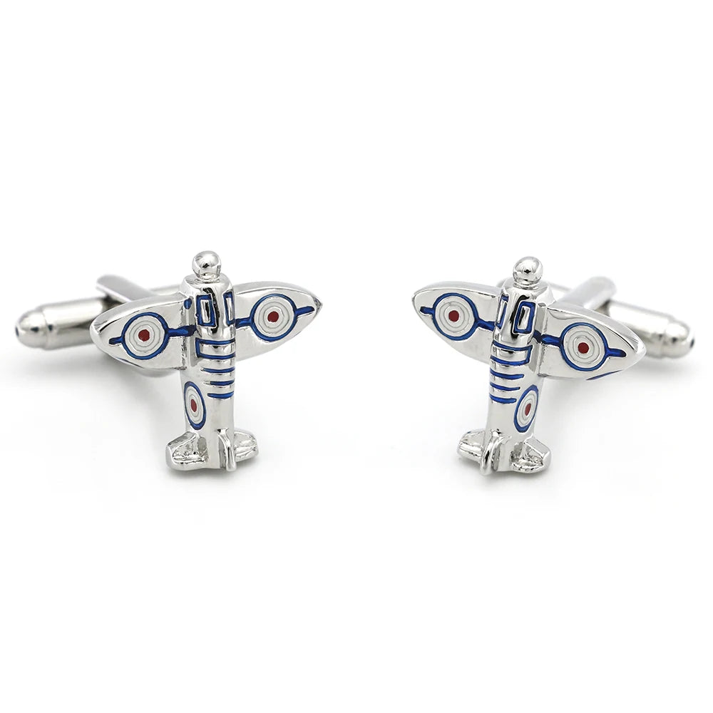 Men's Rotatable Propeller Cufflinks Quality Brass Material Gunblack Color Airplane Design Cuff Links Wholesale & Retail