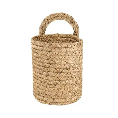 Household Foldable Woven Storage Basket Plant Wicker Hanging Baskets Garden Flower Vase Foldable Flower Pots Storage Basket