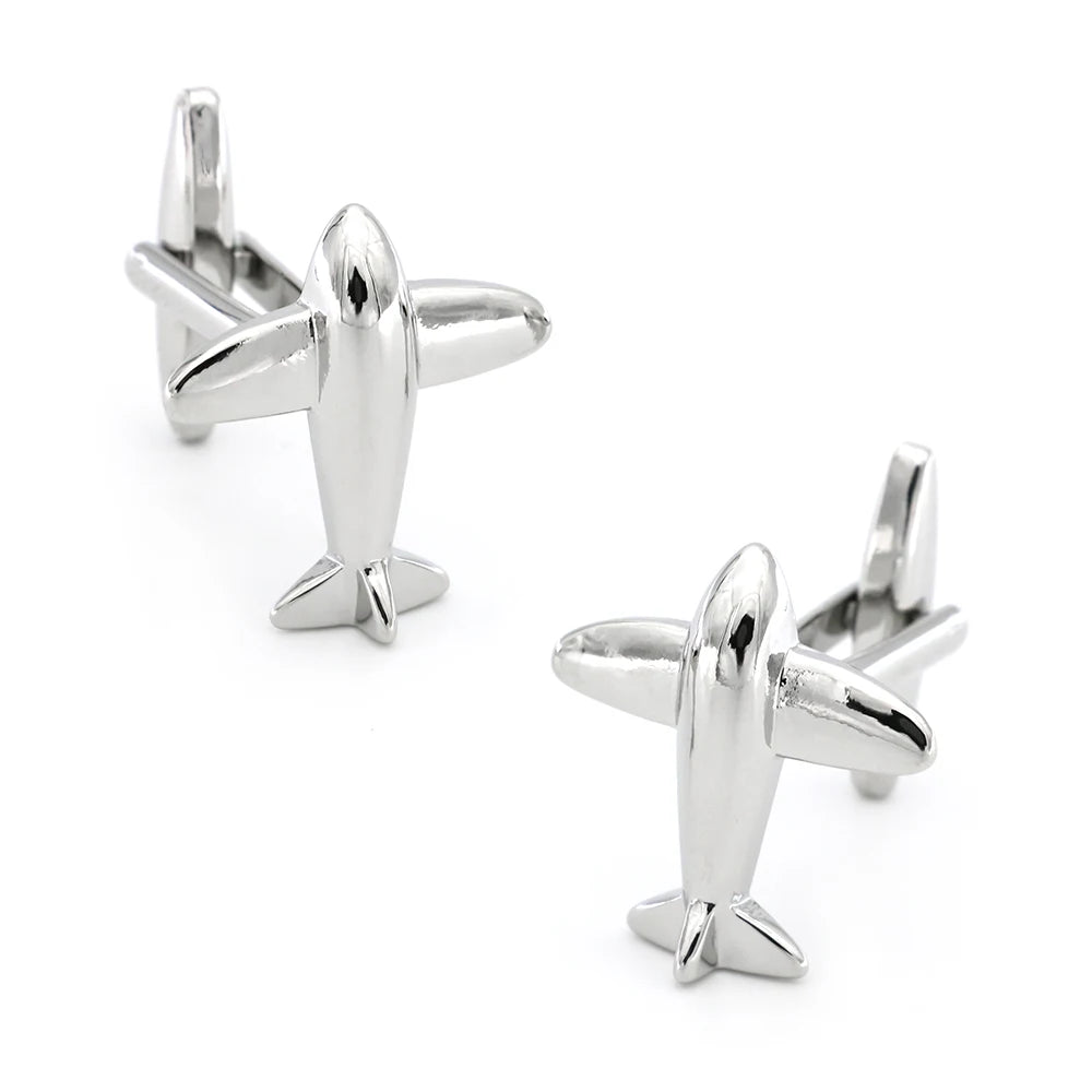 Men's Rotatable Propeller Cufflinks Quality Brass Material Gunblack Color Airplane Design Cuff Links Wholesale & Retail