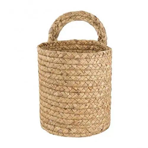 Household Foldable Woven Storage Basket Plant Wicker Hanging Baskets Garden Flower Vase Foldable Flower Pots Storage Basket