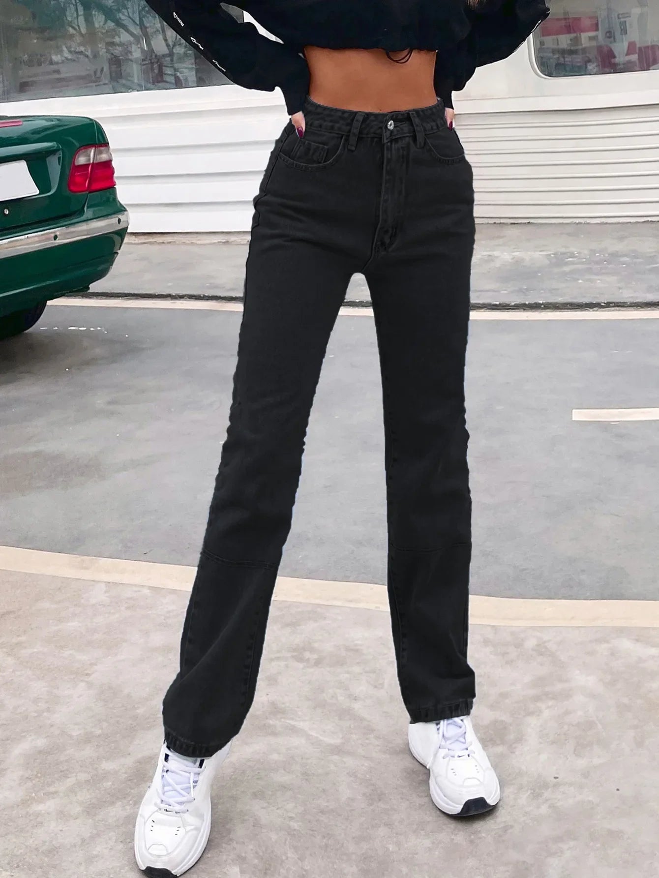 Spliced Ankle Length Straight Pants Women Jeans Loose Fit Denim High Waist Zipper Fly Jean Pockets Streetwear 2025 Vintage