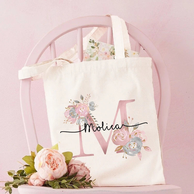 Personalized Bridesmaid Tote Bags Maid of Honor Custom Name  Handbag Bridal Bachelorette Party Gifts Bride Wedding Shoulder Bag