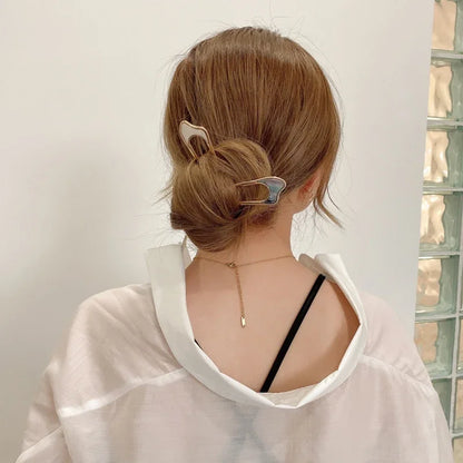 Shell Hairpin Metal U Shaped Hair Pins Hair Fork U French Hair Pin Simple And Fashionable Hair Accessories For Women